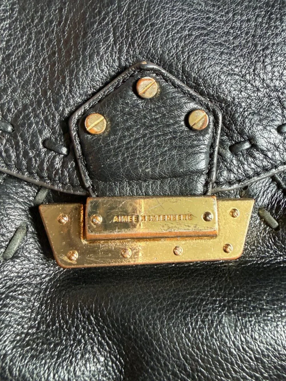 AIMEE KESTENBERG Genuine Leather Crossbody Bag - Black
